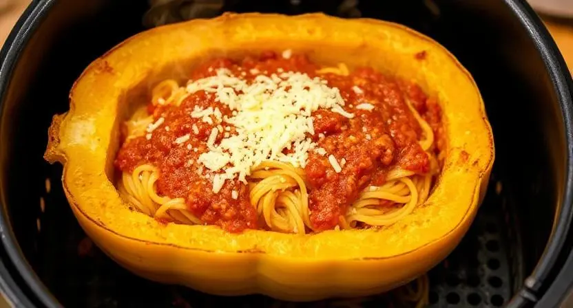 Spaghettikürbis im Airfryer – Schnell, Aromatisch & Low Carb genießen
