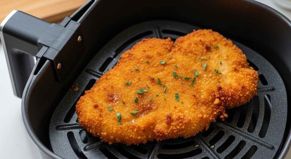 Panierte Hähnchenschnitzel in der Heißluftfritteuse