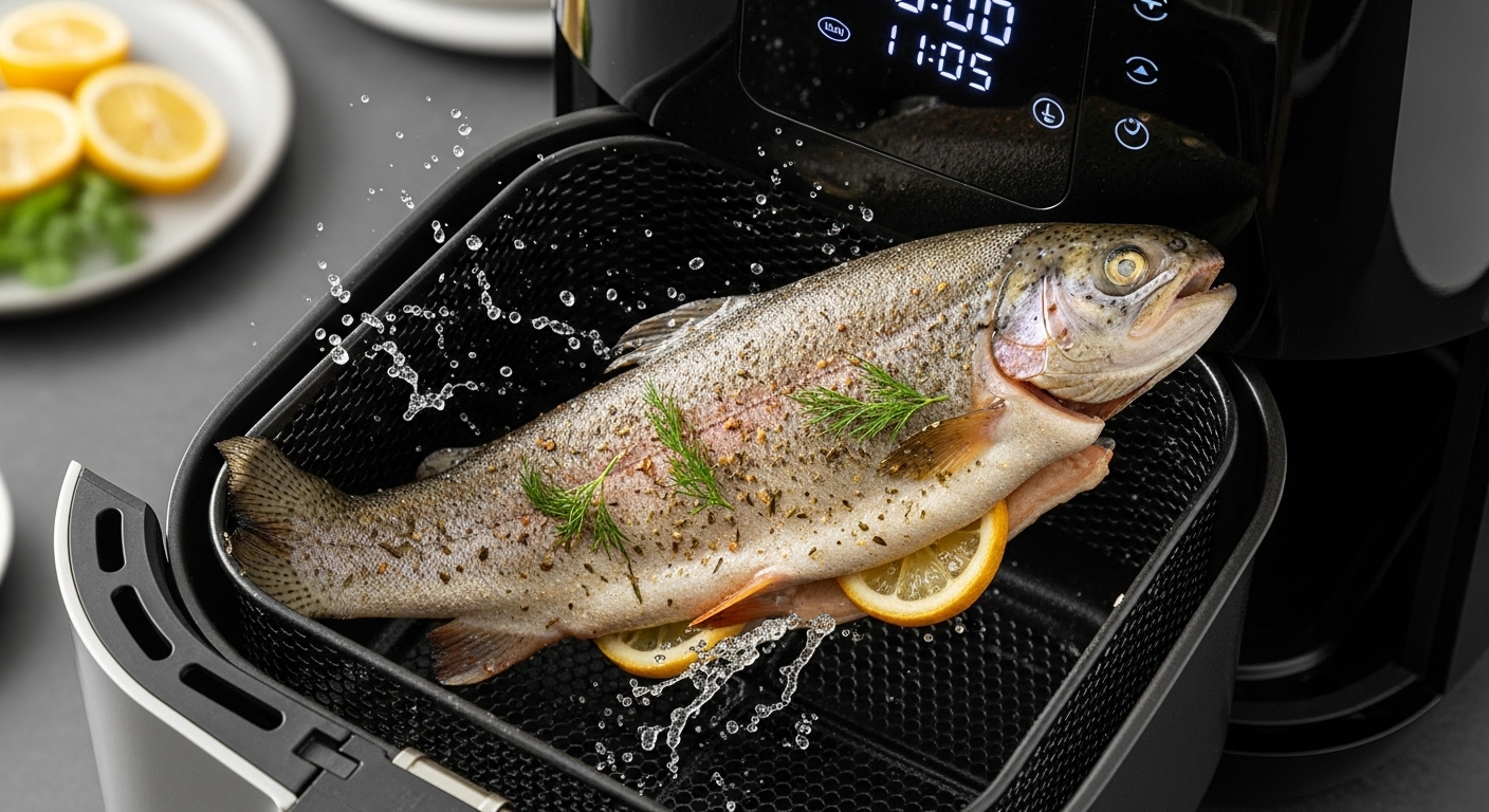 Ganze Forelle im Airfryer