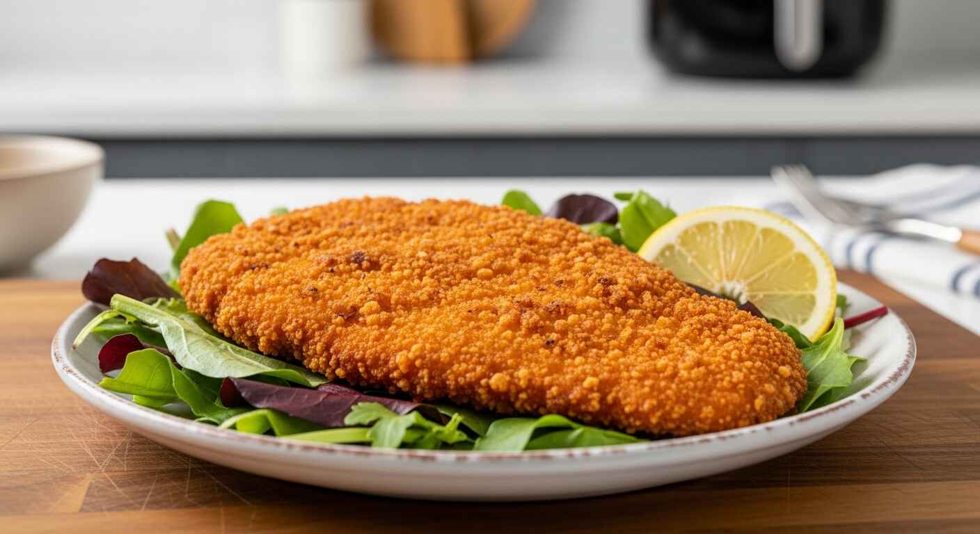 Panierte Hähnchenschnitzel in der Heißluftfritteuse