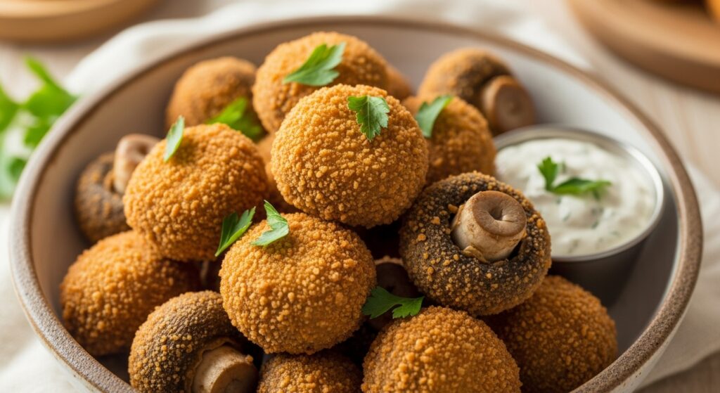 Panierte Champignons aus der Heißluftfritteuse